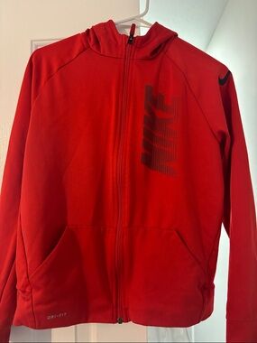 Nike Kids Red Full-Zip Hooded Jacket